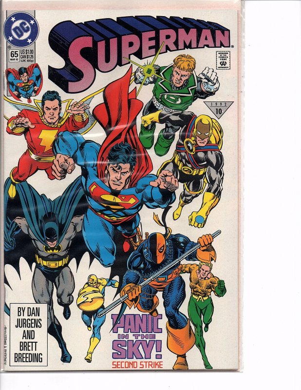 DC Comics Superman #65 Dan Jurgens Story, Art and Cover Assault on Warworld