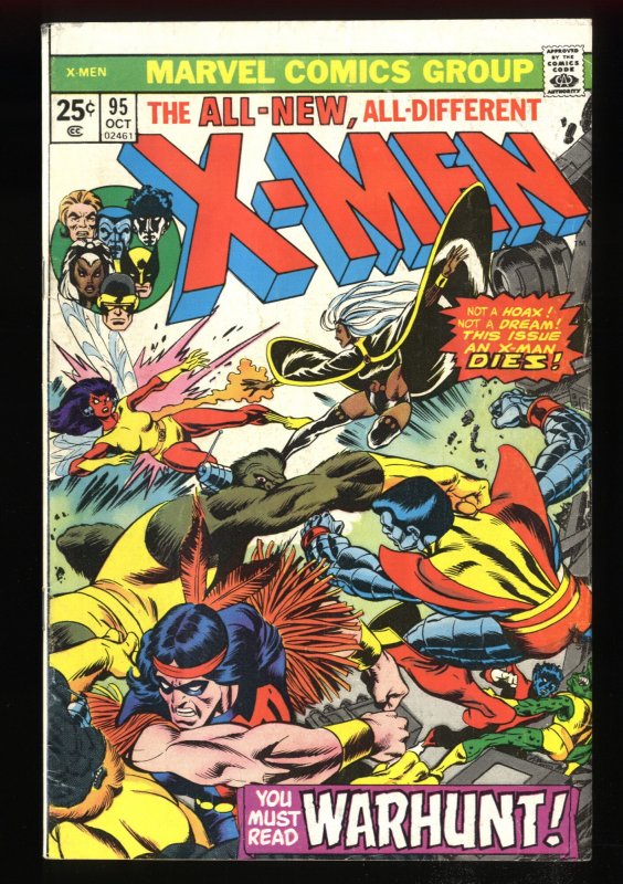 X-Men #95 VG/FN 5.0 Death of Thunderbird!