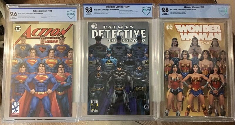 Nicola Scott Variants : Wonder Woman 750, Detective 1000, Action 1000 CBCS 