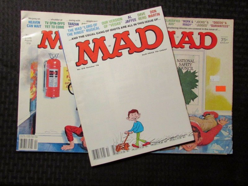 1979 MAD Magazine #209 VG+ #209 VG #210 FN- Alfred E Neuman LOT of 3
