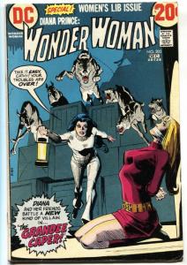 WONDER WOMAN #203 1972-DC-BOUND & GAGGED WOMAN-WOMAN'S LIB ISSUE-vg/fn