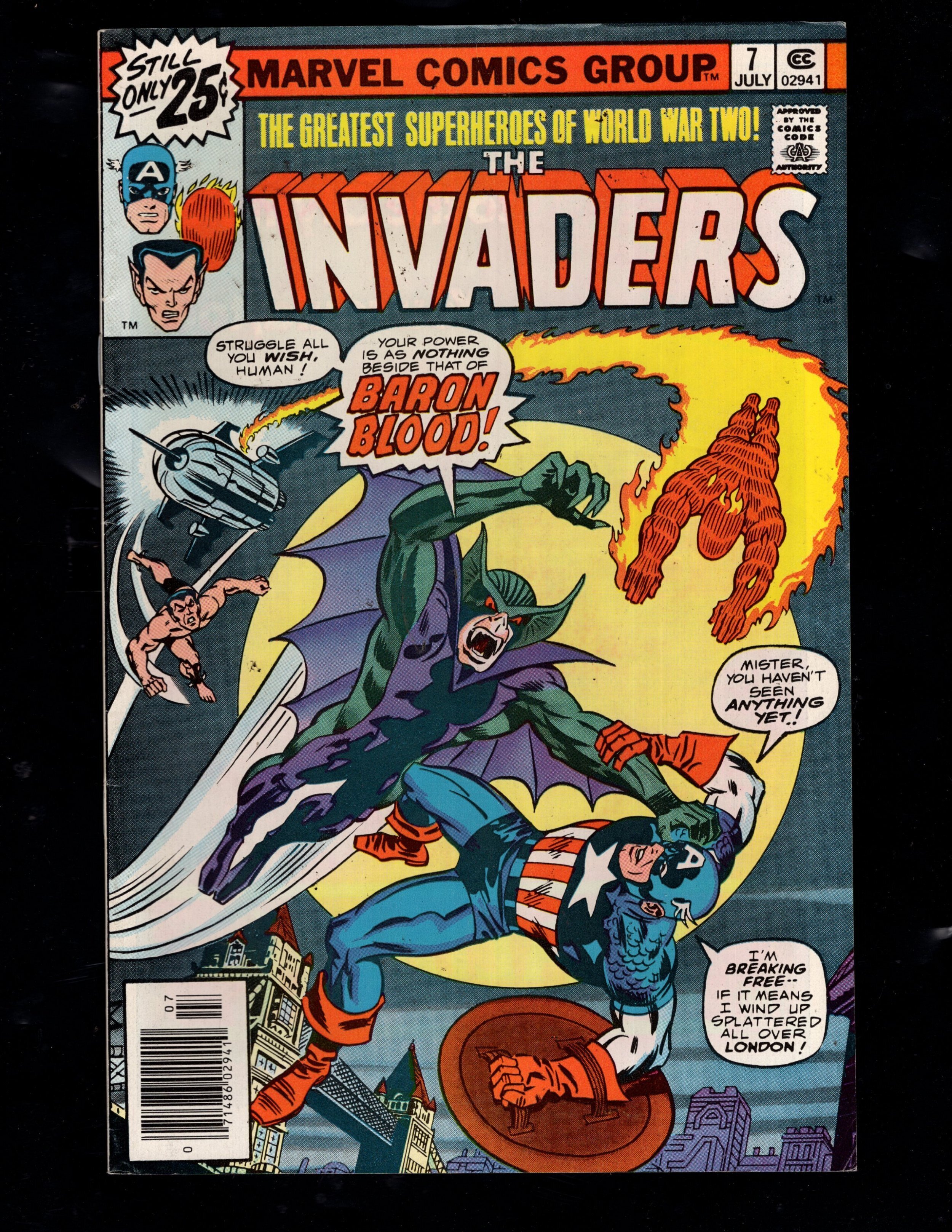 The Invaders 9 VG Union Jack Vs Baron Blood 1976