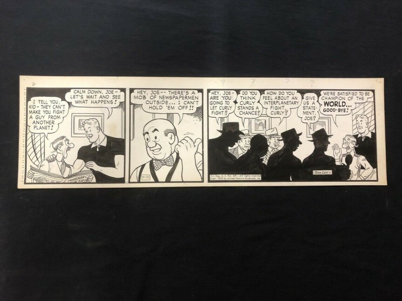 Curly Kayoe Original Daily Comic Strip Art September 30 1952 Sam Leff