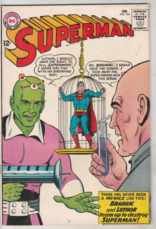 Superman #167 (Feb-64) FN+ Mid-High-Grade Superman, Jimmy Olsen,Lois Lane, La...