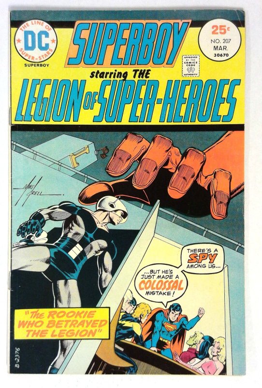 Superboy #207 (1975) Colossal Boy Saturn Girl Mike Grell Art DC VG