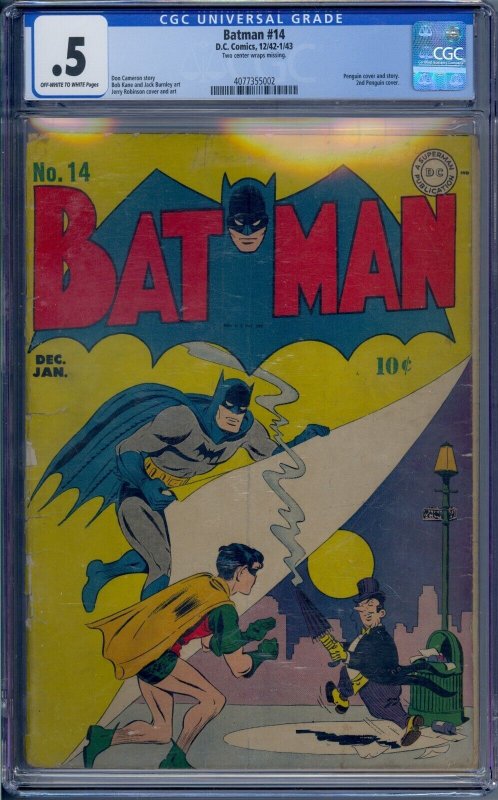 BATMAN #14 CGC .5 2ND PENGUIN COVER GOLDEN AGE