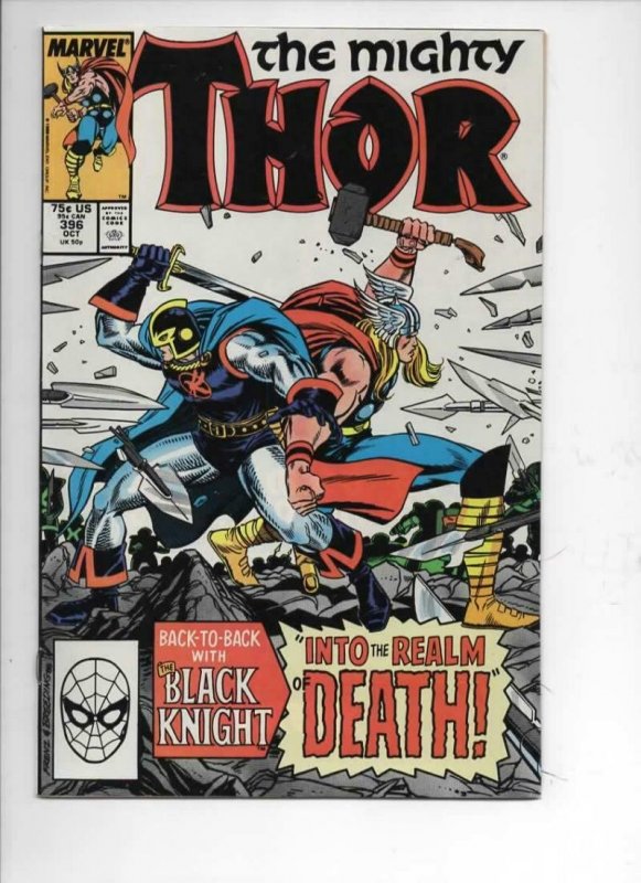 THOR #396 VF+ God of Thunder Black Knight 1966 1988, more Thor in store, Marvel 