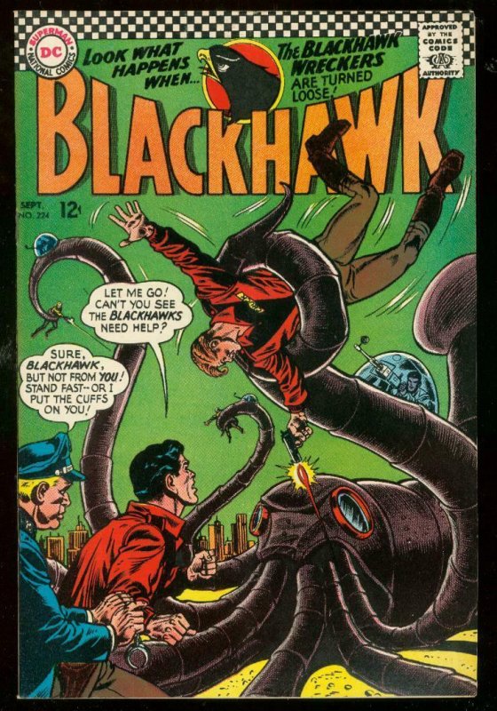 BLACKHAWK #224 1966-DC COMICS-ROBOTIC OCTOPUS!! MONSTER VG/FN