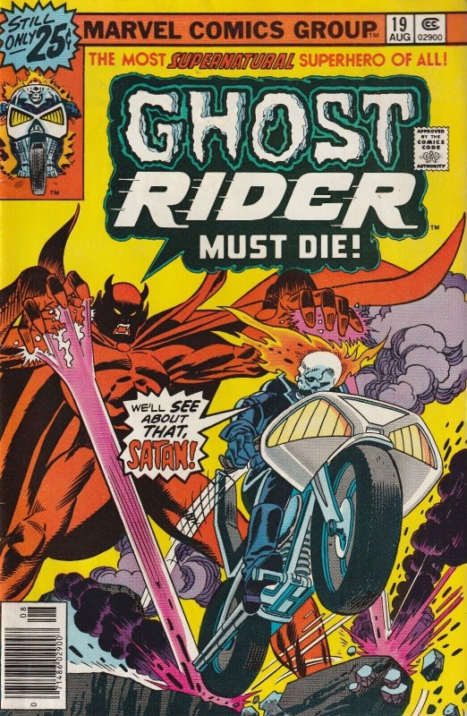 Ghost Rider # 19 Newsstand Cover VF- Marvel 1976 Gil Kane Cover [B4]