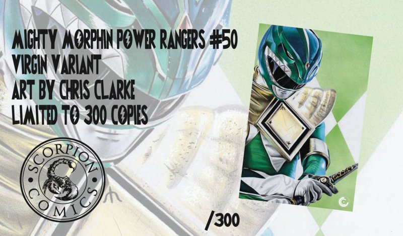 MIGHTY MORPHIN POWER RANGERS #50 CHRIS CLARKE GREEN RANGER LTD 300 NM