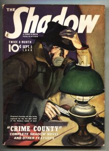 PULP:  THE SHADOW SEP 1 1940 // CRIME COUNTRY // Rare Pulp Magazine // VG