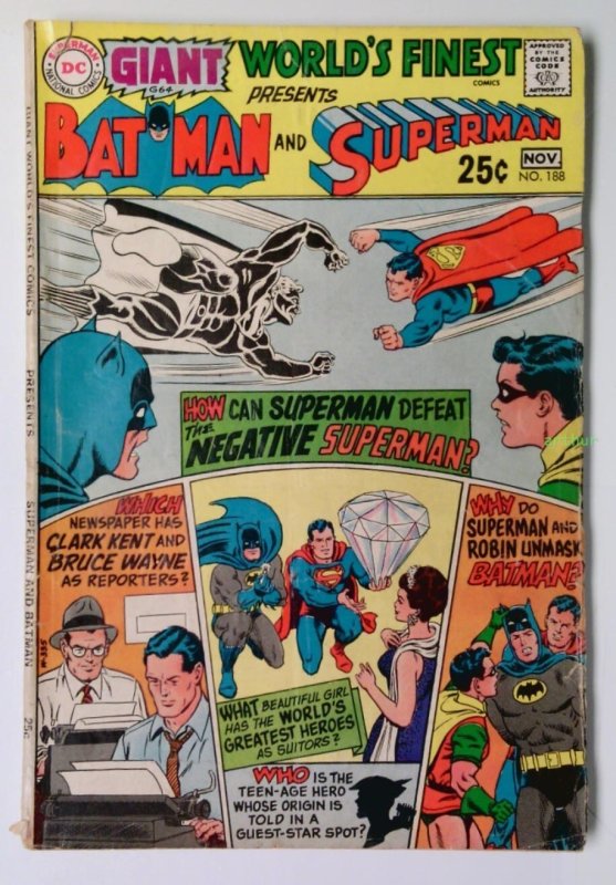 World's Finest Comics #188 (Oct-Nov 1969, DC) FR/GD