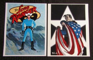 BULLICK 8.5x11 Portfolio Prints NM 9.4 Lone Ranger / Superman / Batman