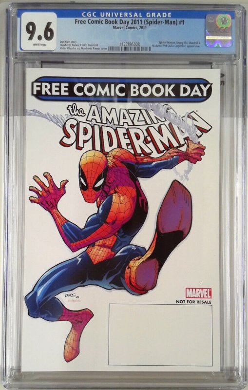 AMAZING SPIDER-MAN 2011 FREE COMIC BOOK DAY CGC 9.6 (SLAB GRADE)