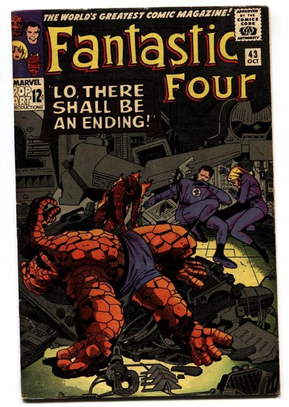 FANTASTIC FOUR #43 comic book-KIRBY-RARE MARVEL 12 CENT FN/VF