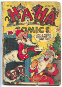 HA HA #49 1948- Golden Age Funny Animals Santa Claus cover 