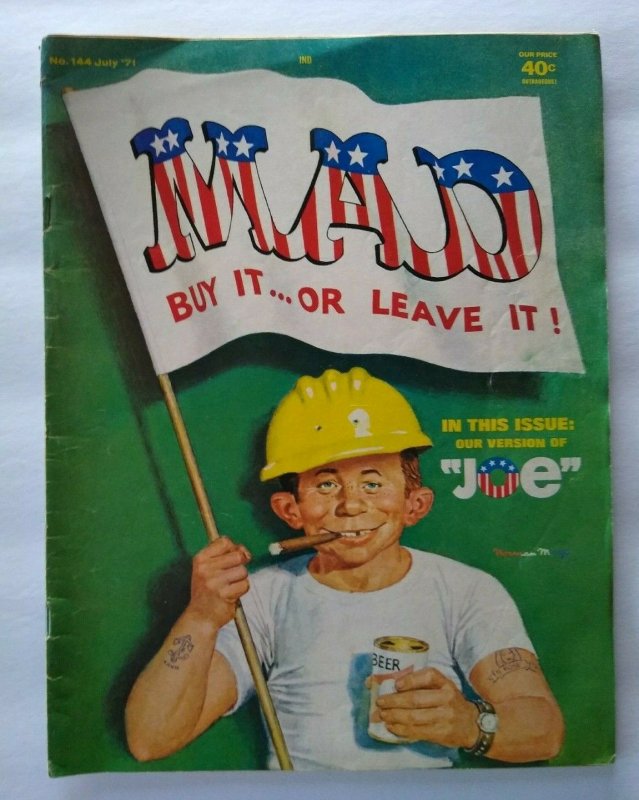 MAD Magazine July 1971 # 144 G I Joe Cover Shmoe Movie Satire The F.B.I TV Show