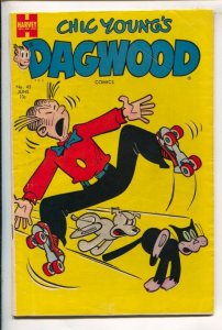 Dagwood #43 1954-Harvey- roller skate cover-Calendar in this issue-Blondie & ...