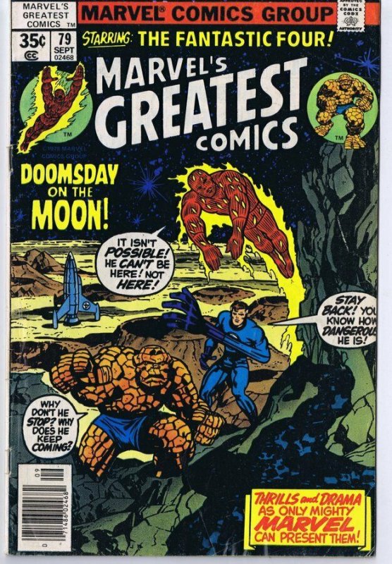 Marvel's Greatest Comics #79 ORIGINAL Vintage 1978 Fantastic Four 