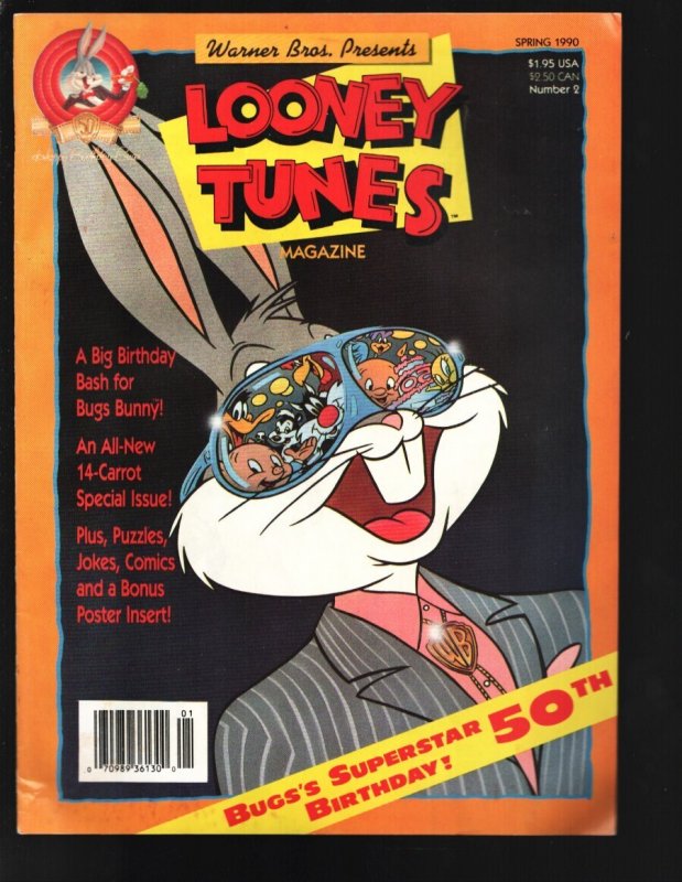 Looney Tunes Magazine #2 1989-DC-Bugs Bunny 50th Birthday cover by Greg Theak...