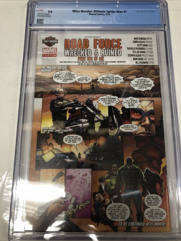 Miles Morales : Ultimate Spider-Man (2014) # 1 (CGC 9.8) Marvel Comics • Bendis