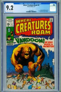 Where Creatures Roam #4 CGC 9.2 1971-Marvel-Jack Kirby-Steve Ditko-4291309012