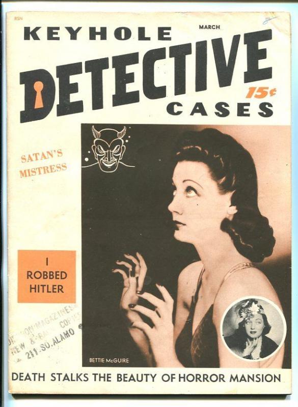 KEYHOLE DETECTIVE CASES #1 3/57-PULP-Bettie McGuire-VICE-SOUTHERN STATES-vf-