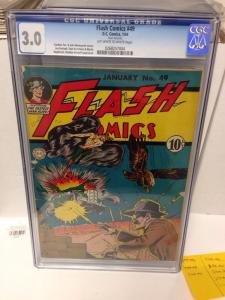 Flash Comics Golden Age Hawkman Flash 49 Cgc 3.0 Ow/W Pgs 