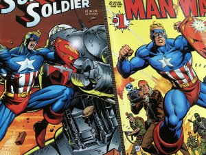 SUPER SOLDIER #1 & MAN OF WAR #1 : DC / Marvel Amalgam 1997 One-shots, VF/NM