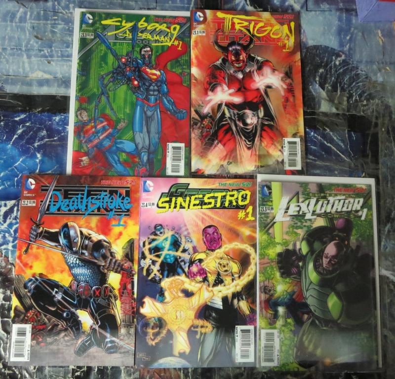 DC NEW 52 3D COVER SET! 5 books! VF-NM DEATHSTROKE, SINESTRO, CYBORG SUPERMAN, 