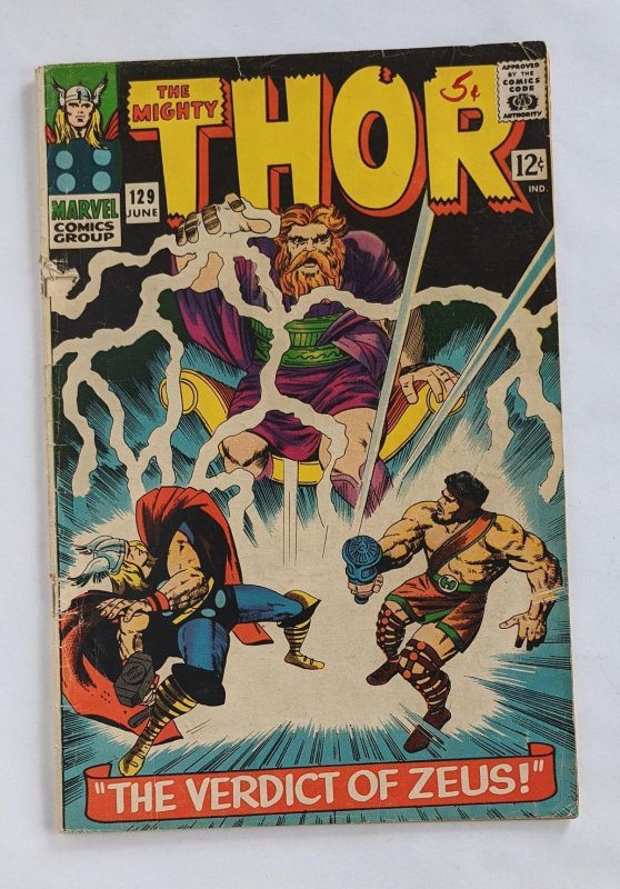 THOR  #129 (1966)  GD-VG  Kirby & Colletta art