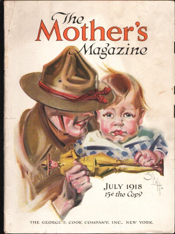 Mother's Magazine 7/1918-WWI cover art by Silvett-Features-photos-art-fashion...