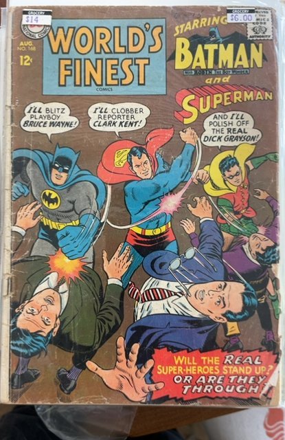 World's Finest Comics #168 (1967) Superman and Batman and Robin 