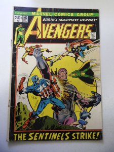 The Avengers #103 (1972) VG- Condition centerfold detached at one staple
