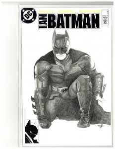 BATMAN: I AM BATMAN #1 HAND DRAWN SKETCH (CHRISTIAN BALE) BY DUSTIN RIDGEN NM 