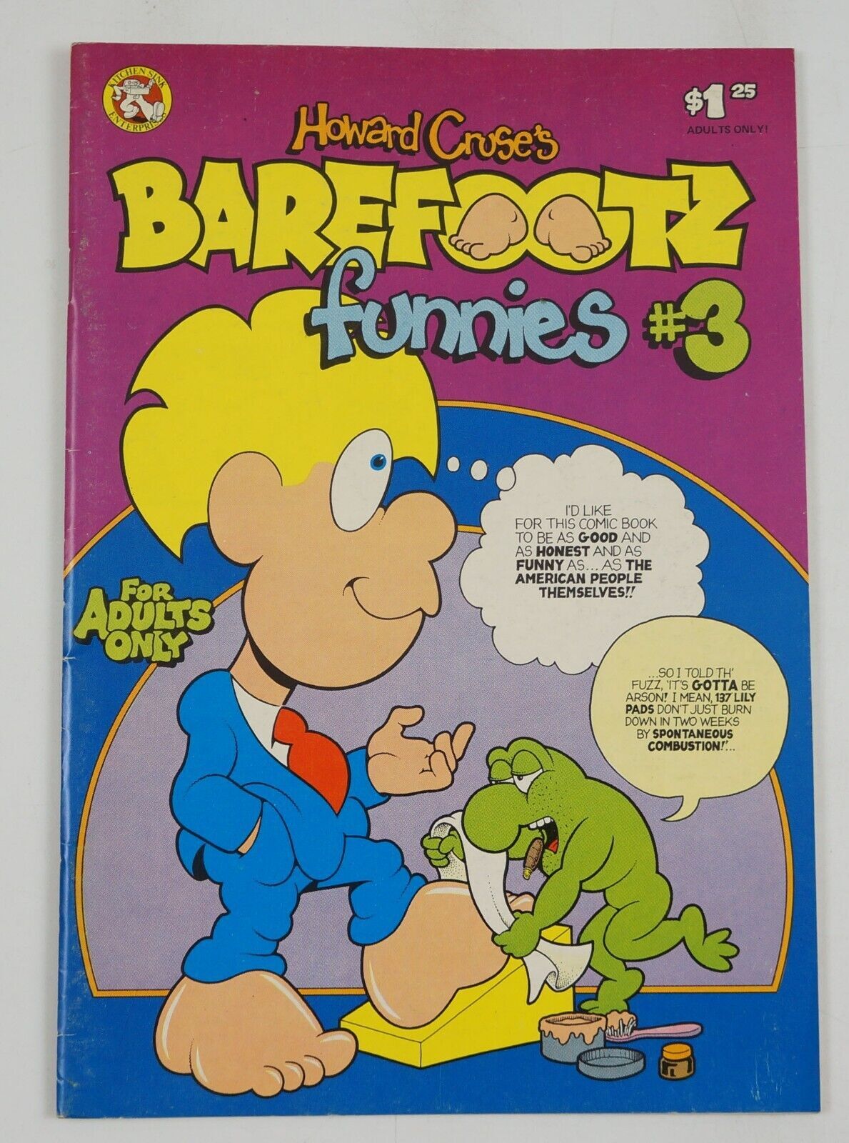 Barefootz Funnies 3 FN kitchen sink HOWARD CRUSE underground comix gay
