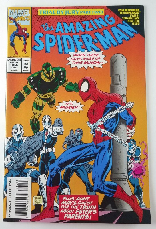 (3x) The Amazing Spider-Man: TRIAL BY JURY #383, #384, #385 Full Set Marvel 1994