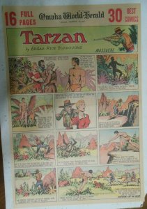 Tarzan Sunday Page #458 Burne Hogarth from 12/17/1939 Very Rare Full Page Size