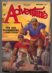 Adventure Pulp January 15 1935- Pirate cover- Sea Plunderers