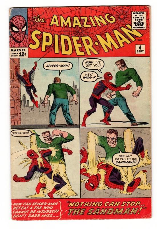 AMAZING SPIDER-MAN #4 1963-MARVEL-STEVE DITKO-FIRST SANDMAN