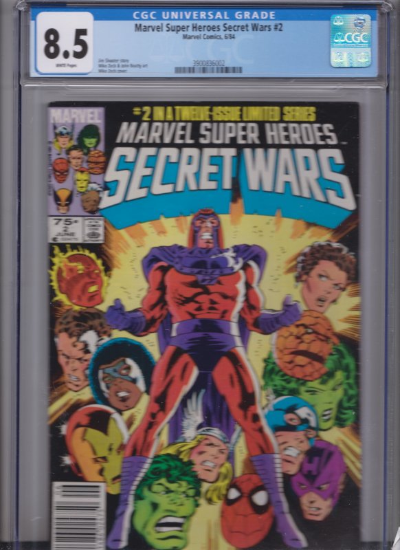 Marvel Super Heroes Secret Wars #2 CGC 8.5 WP (1984) NEWSSTAND /  NEW SLAB