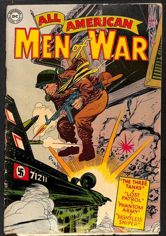 AllAmerican Men of War 13 (1954) Comic Books Golden Age, DC