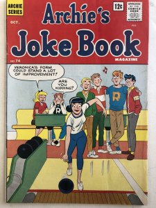 Archie’s Joke Book 74,VG-F, surfing beach stories