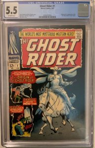 Ghost Rider #1 (1967) CGC 5.5 Origin/1st app new Ghost Rider / SBD-01