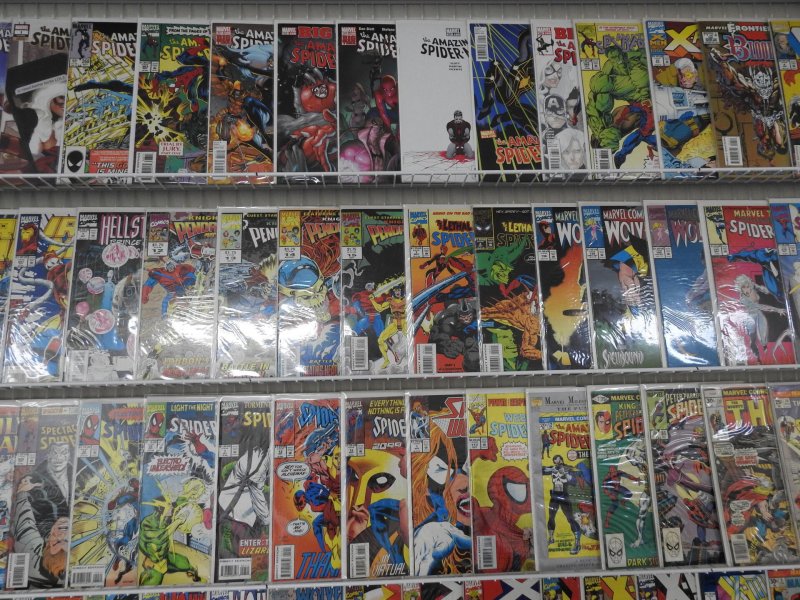 Huge Lot of 130+ Comics W/ Wolverine, Spider-Man, Daredevil Avg. VF Condition.