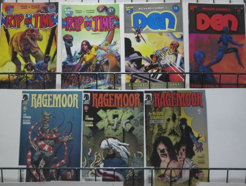 RICHARD CORBEN GRAB-BAG! 7 BOOKS!  Den! Rip in Time! Ragemoor! Fine or better!