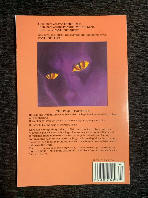 1991 BLACK PANTHER Panther's Prey Book #1 SC VF 8.0 Marvel Comics