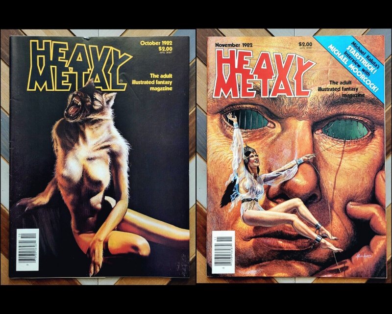 HEAVY METAL Vol.6 #7 & 8 (1982) Sharp Set Of 2 FANTASY ART Legendary Creators