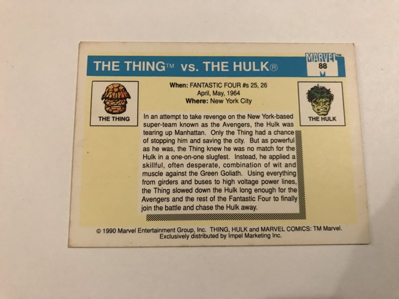 THE THING VS. THE HULK #88: 1990 Marvel Universe Series 1 card, NM/M