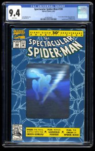Spectacular Spider-Man #189 CGC NM 9.4 White Pages Hologram Cover!